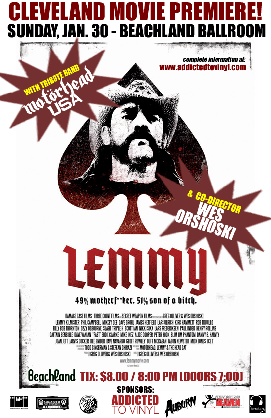 Announcement: Cleveland screening for The Lemmy Movie – 1/30 at The Beachland Ballroom